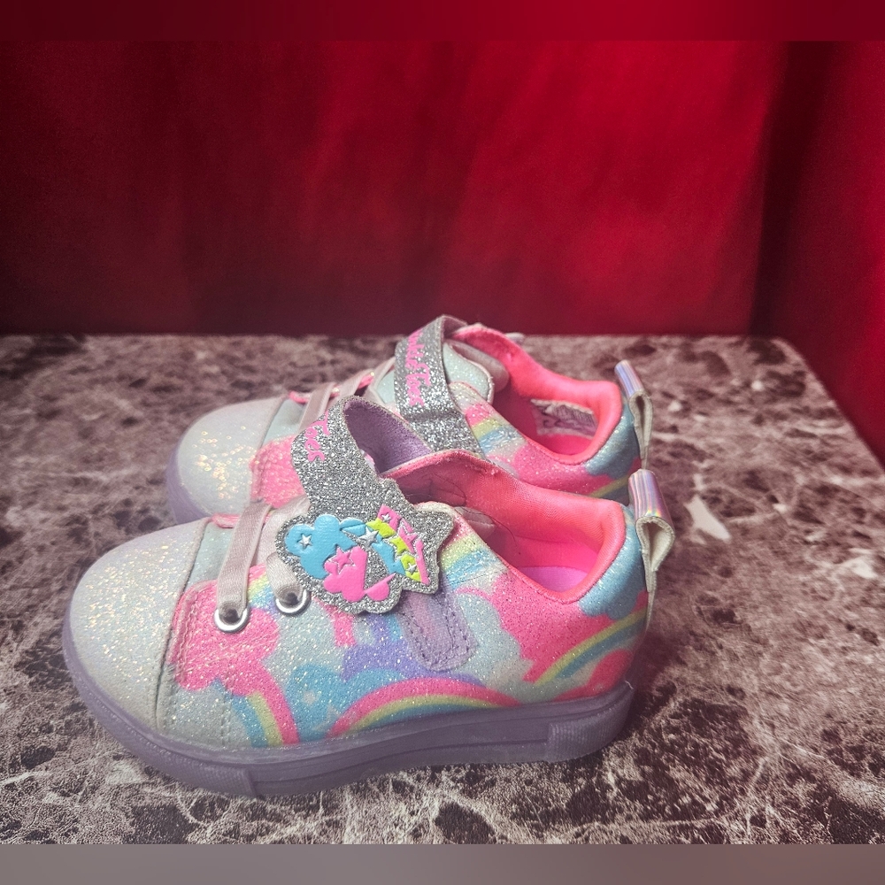 Toddler Girls twinkle toes sparks Ice shimmering Sky shoes size us 7